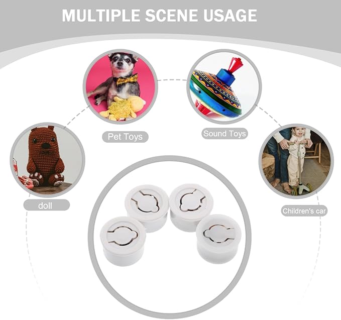 ibasenice Interactive Animal Sound Movement 4Pcs Realistic Cat and Dog Squeakers Replacement Modules for Pet Chew Toys and Kids Play DIY Accessories 0.98In