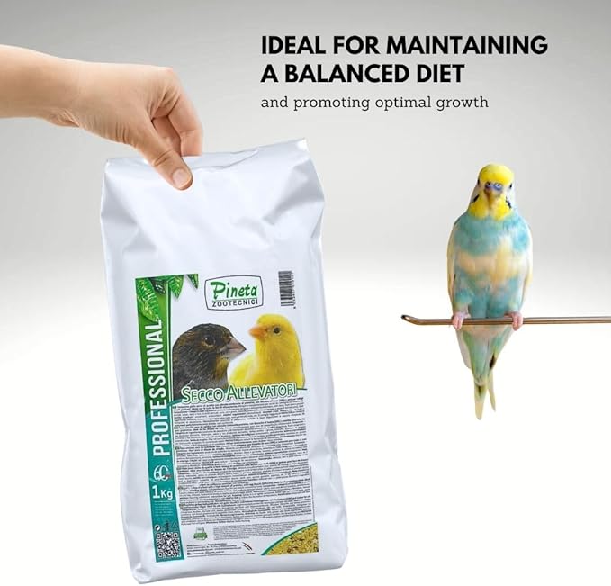 Secco Allevatori by Pineta Zootecnici Canary Food 1Kg – Protein Dry Yellow Egg Food for Exotic Bird Egg Nutrition, Bird Breeding Formula, for Finch Breeding and Molting Season Diet