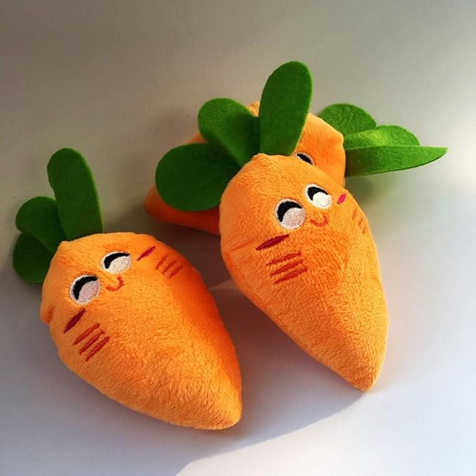JJLFresheners Orange Vegetable Carrot Shape Chewing for Pets,Dog Cat Bite Squeaker Pet Interaction,Dogs