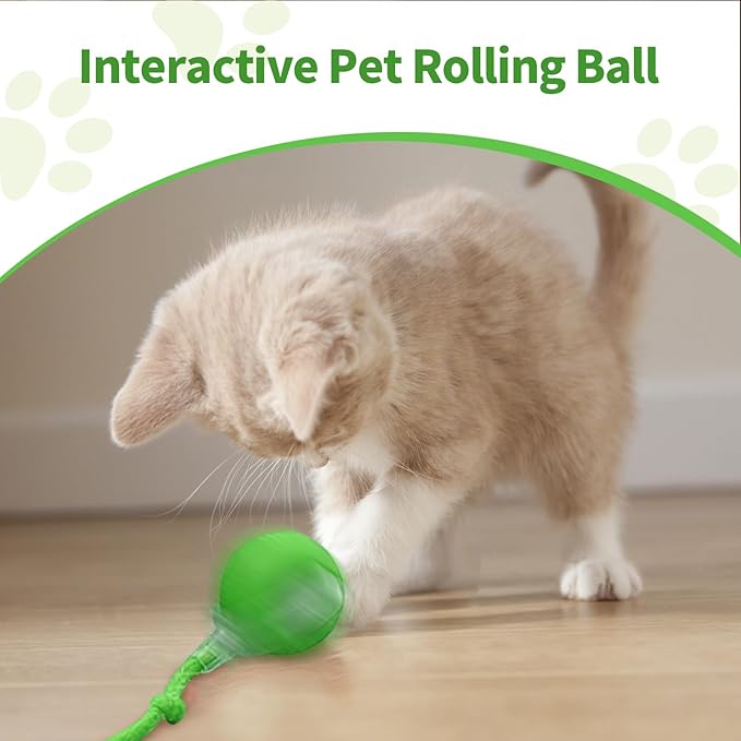 1pcs Smart Interactive Pet Toy Ball, Self Rolling Dog Ball Interactive Cat Toys, 360° Smart Automatic Rolling Ball Toy for Dogs Cats Indoor Outdoor Play (Red)