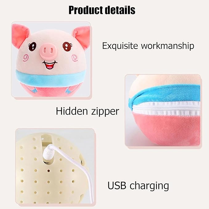 Interactive Dog Toys - Active Moving Pet Plush Toy Ball Washable Cartoon Electronic Bounce Toy Active Rolling Ball for Dog, Cats(A)
