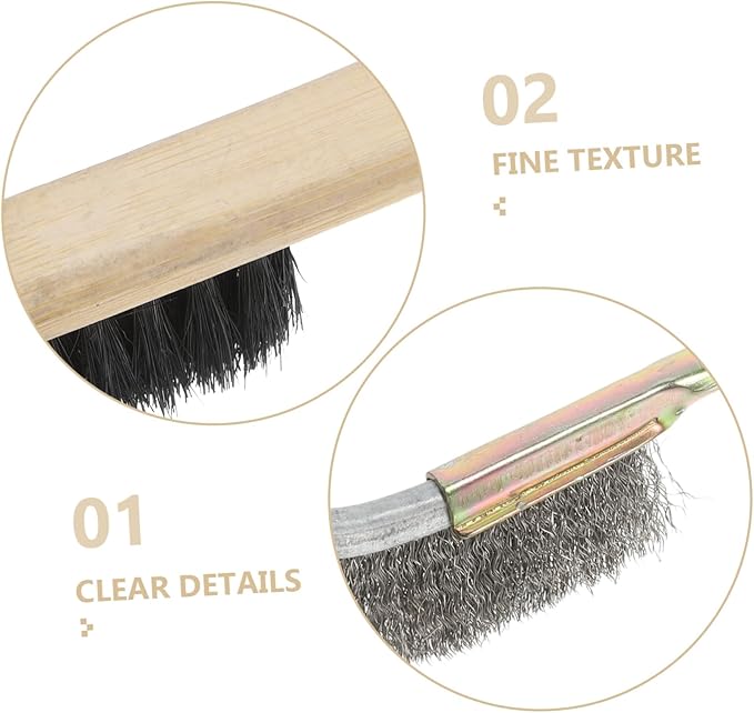 Mikikit 3pcs Bird Cage Cleaning Brush Wooden Handle Soft Bristles for Thorough Cleaning of Parrot and Parakeet Cages Durable Materials for Use