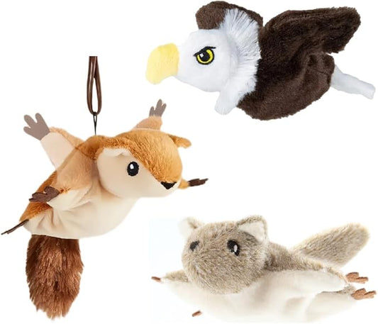 Interactive Rechargeable Flying Bird Cat Toy, Interactive Chirping Bird Wings, Flapping Bird Cat Toy, Chirping Bird Cat Toy for Bored Cats (G-Squirrel+Mouse+Eagle)