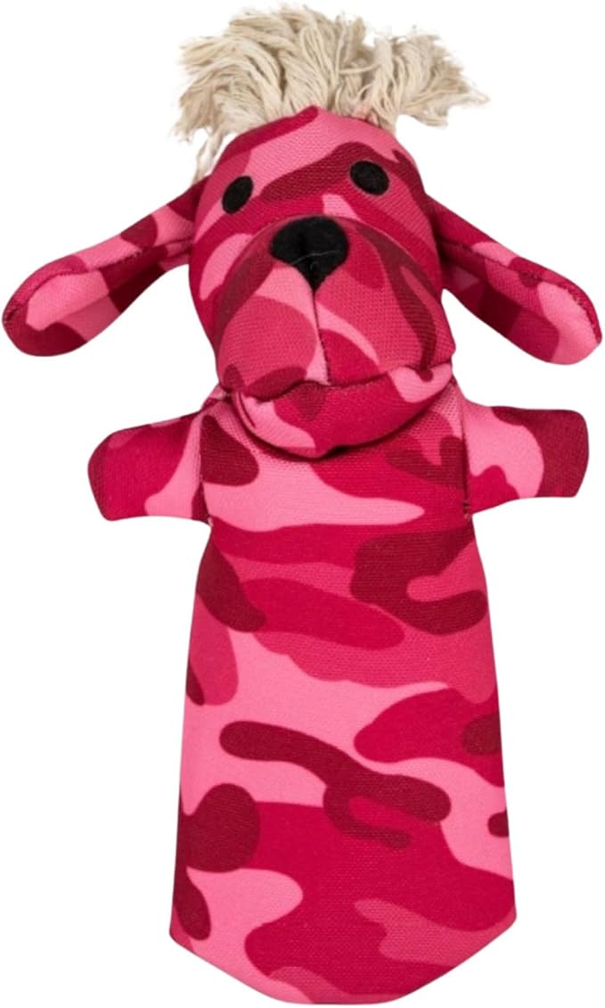 Eco-Friendly Durable Crinkle Cat & Dog Toy for Playing, Teething and Exercise - Pinky, Pink Camo, No Squeaker, No Stuffing (Safe for Pets/Kids)