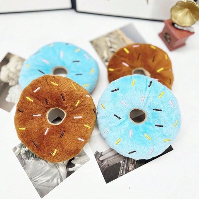 3Pcs Colorful Pet Toy Donut-Shape Squeaky Squeaker Puppy Dog Pet Cat Kitten Sound Chews Toy Random Color Sturdy and Practical Simple and Sophisticated Design，Endless Fun Toys，Dog Squeak Toys