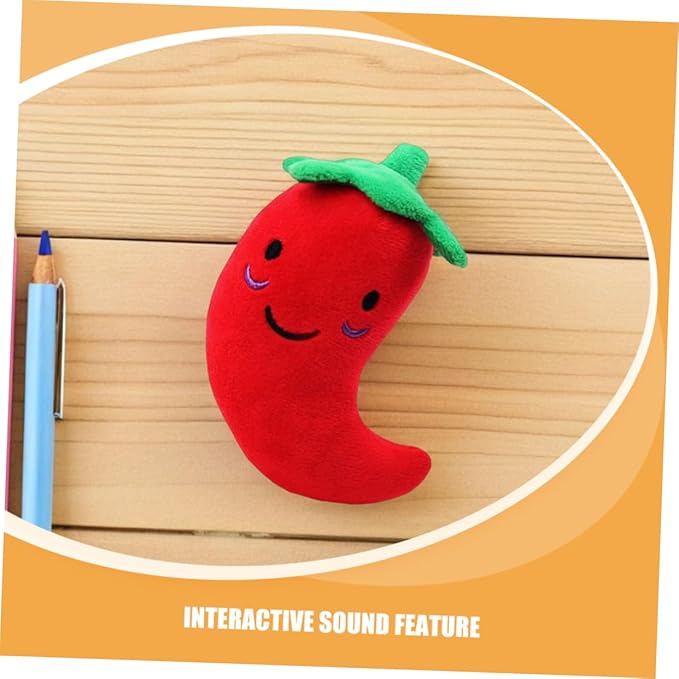 Toyvian 5pcs Interactive Dog Chew Toys Pet Pepper Sound Toys for Puppies and Small Dogs Cats Training and Playing Activities Pet Supplies