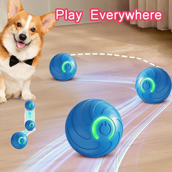 Smart Jumping Ball for Dogs,Duraspin Dog Bouncing Ball,Automatic Rolling,Interactive Bouncing Toys for Small Dogs,Dog, Blue