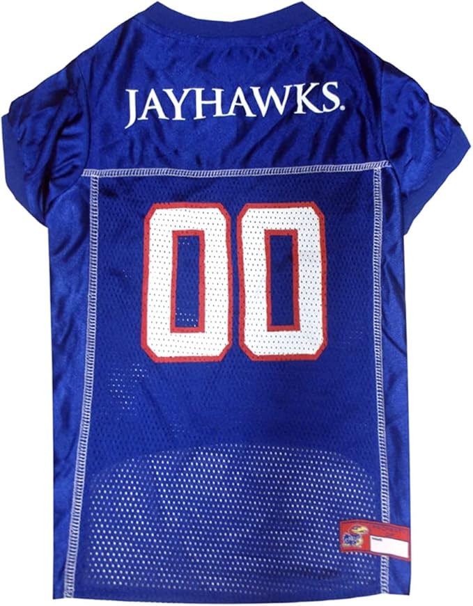 Pets First NCAA College Kansas Jayhawks Mesh Jersey for DOGS & CATS, X-Large. Licensed Dog Jersey with your Favorite Football/Basketball College Team