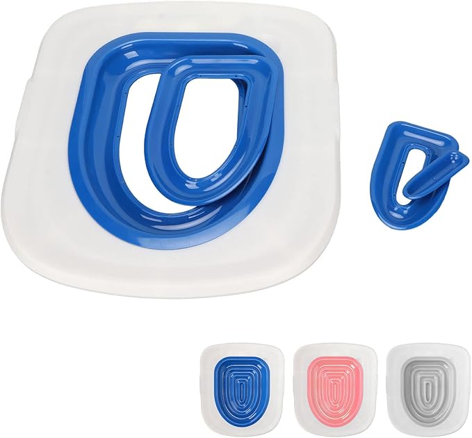 LIANGLIDE Cat Toilet Training Kit Dog Toilet Trainer Universal Reusable Environmentally Friendly Cat Toilet Pads Pet Toilet Trainer for Pet Cleaning (M-White Tray, 1 Blue Inner Support)