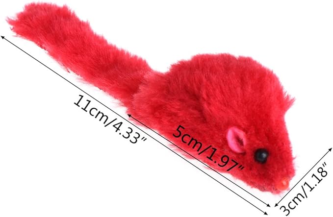 10PCS Plush False Mice Cat Toys Sound Making Interactive Play Soft Material Random Colors for Indoor Cats Entertainment