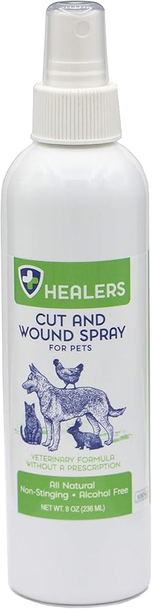 Healers Natural Wound Spray First Aid for Pets, 8 oz, 755274-Wound Care