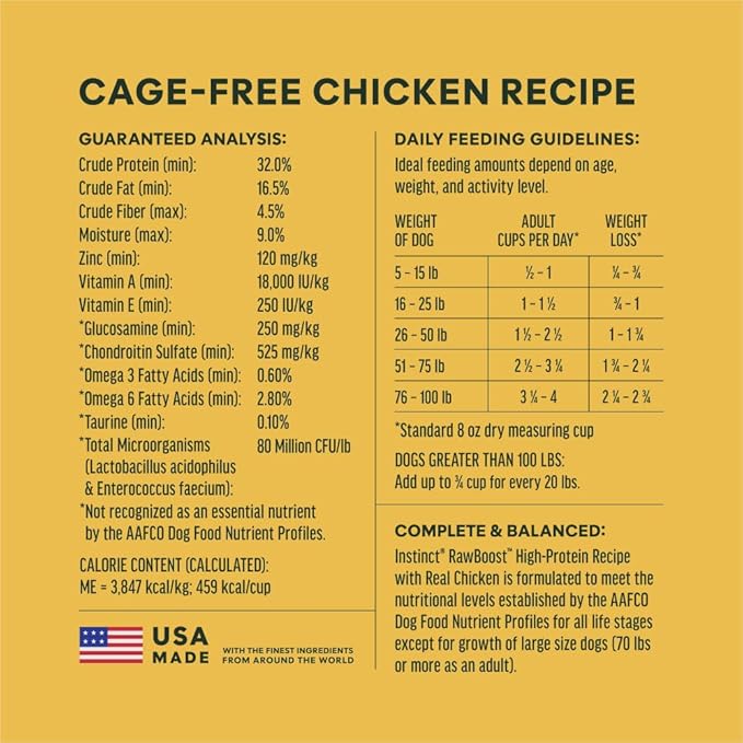 Instinct RawBoost, Natural Dry Dog Food with Freeze-Dried Pieces, High Protein, Grain-Free Recipe - Real Chicken, 20 lb. Bag
