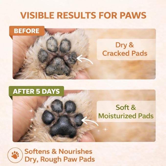 Dog Paw&Nose Balm Lick Safe1.4oz(40g),All-Natural Ingredients Pets Paw Wax,Healing Moisturizer with Coconut Oil&Honey,for Dry Cracked Dog & Cat Paws,Nose & Elbows, Horse Hoof, Joint Care