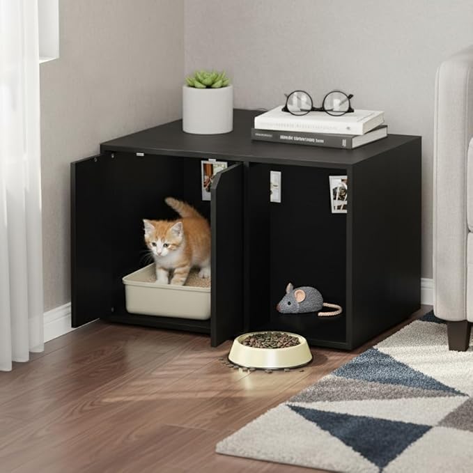 Furinno Peli Litter Box Enclosure, Small, Americano