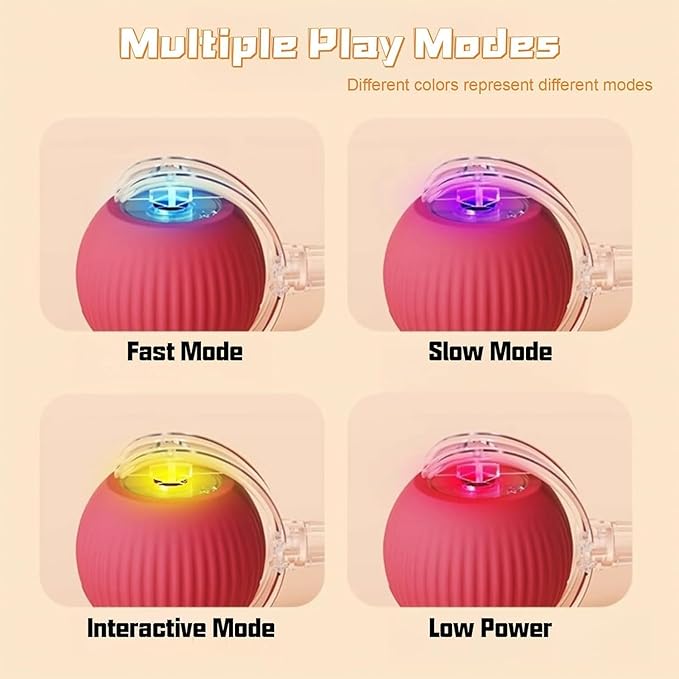 Interactive 360° Automatic Rolling Ball Toys - Viral Chewie Electric Dog & Cat Ball, Suitable for Large & Small Pets