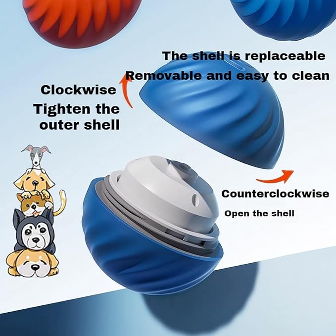 Smart Touch Interactive Dog Toy, 2 in 1 Interactive Dog Balls ＆ Pet Feeder, Track Food Leaking Ball, Cats Dogs