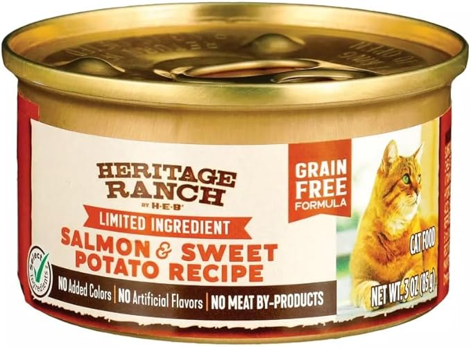 Heritage Ranch Limited Ingredient Grain Free Wet Cat Food Treat (3oz, Salmon & Sweet Potato)