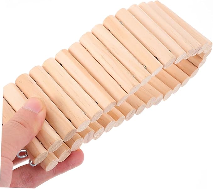 2pcs Crafted Wood Pet Ladder Bridge Safe Climbing Toy for Hamsters Chinchillas Bird Cage Ladder Accessory