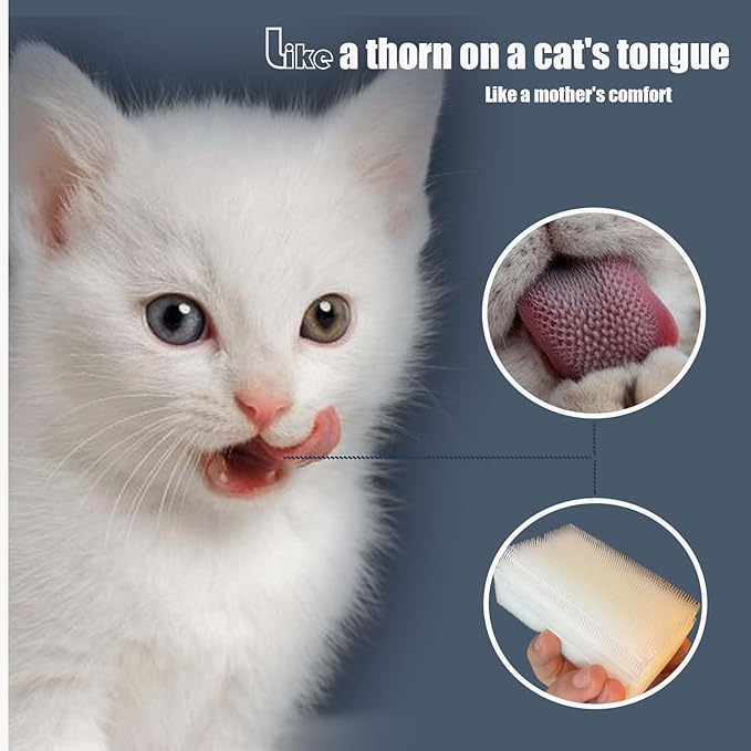 2PC Soft Cat Brush for Grooming - Gentle Cat Tongue Brush with1300+Barbed Serrations, Brushes for Sensitive Cats-Lightweight, gentle, Perfect for Daily Grooming&Enhancing Bonding (Pink)