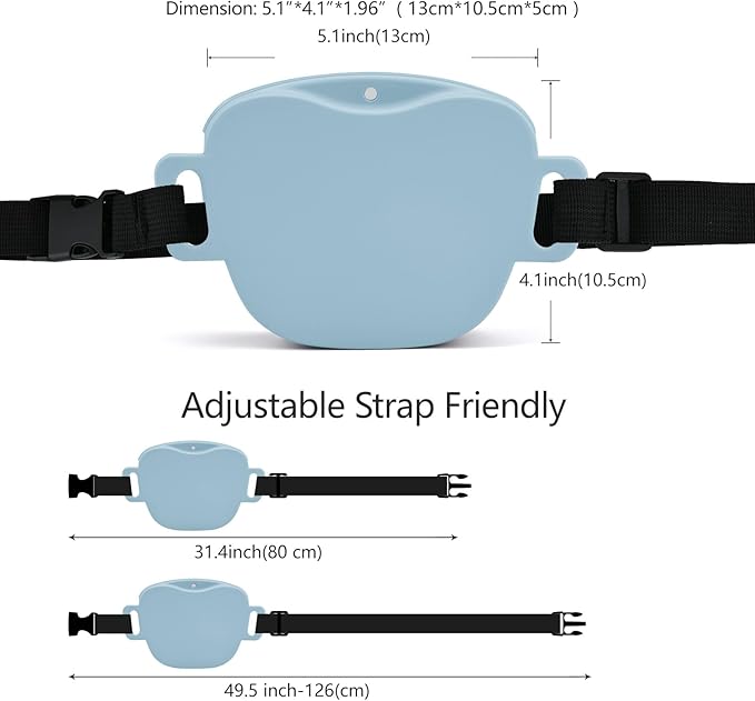 AUDWUD Magnetic Silicone Dog Treat Pouch with Adjustable Waist Belt Dog Training Bag for Small Medium Large Dogs Hands Free, Easy to Clean And Dishwasher Safe