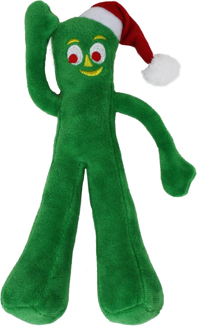 Multipet International Holiday Gumby Dog Toy with Santa Hat, Small