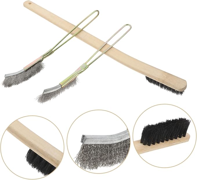 3pcs Wooden Bird Cage Cleaner Brush Birdcage Scraper for Easy Cleaning of Parakeet Cages Nests and Perches Gentle Bristles for Bird