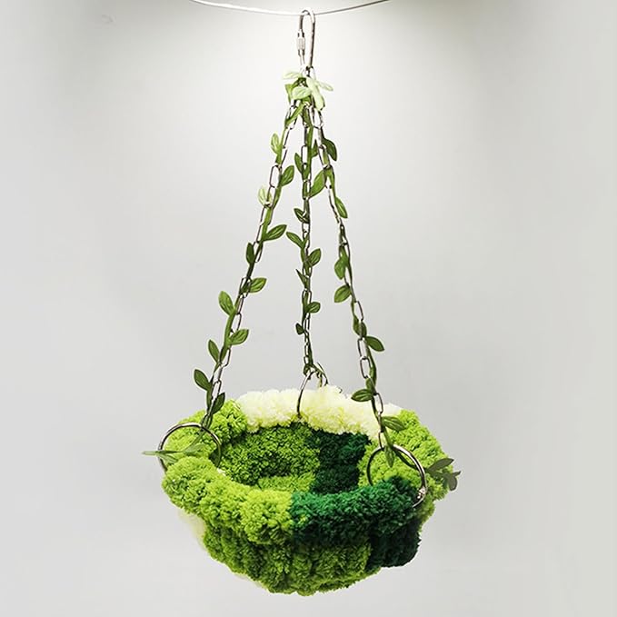 Parrots Hanging Hammock for Winter Plush Warm House Bird Cage Nest Small Pet -Mounted House Accessories Hammock for Small Birds