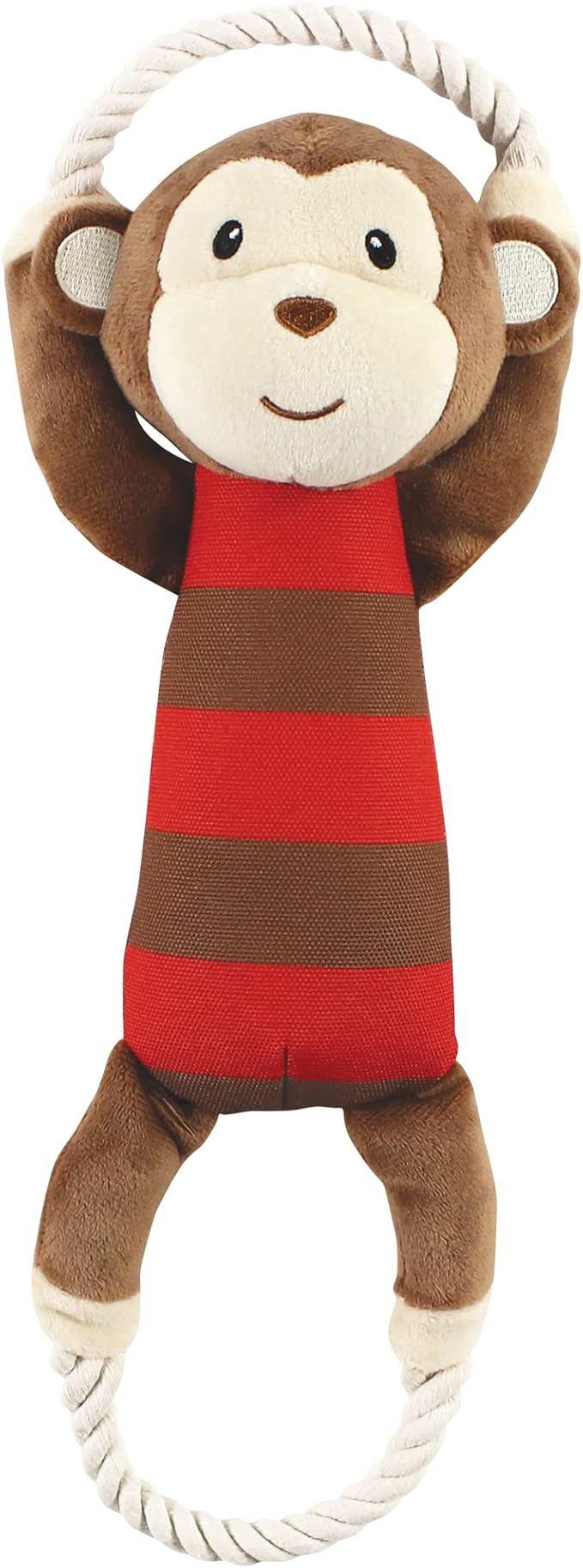 Luvable Friends Unisex Baby Squeaky Plush Dog Toy With Rope
