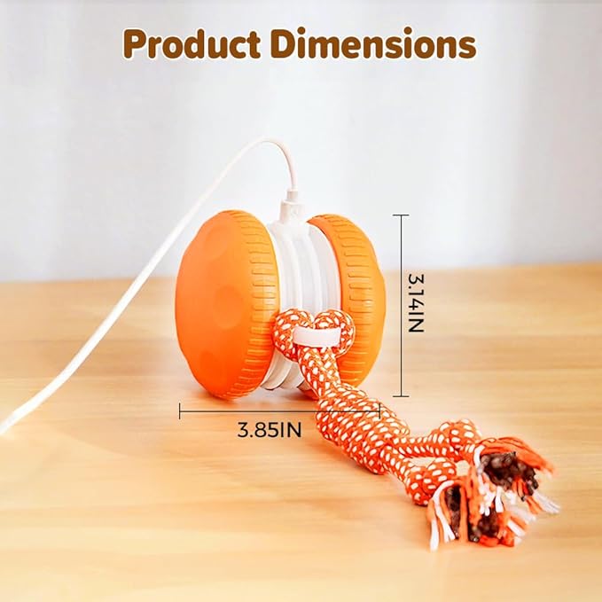 hoehew Interactive Dog Toy 2026 NEW Funny Automatic Moving Rolling Dog Toys with Rope for Small Medium Large Dogs Cats, Puppy Toys Pet Ball to Keep Them Busy (2PC)