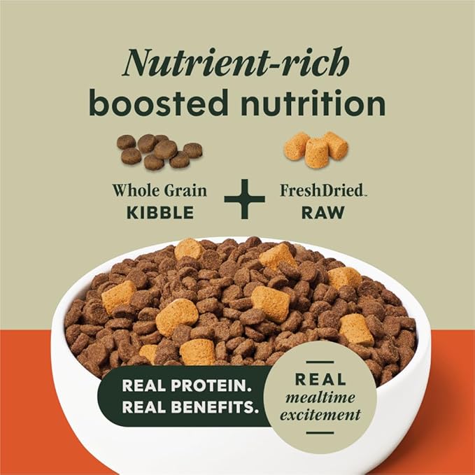 Instinct RawBoost Gut Health, Natural Dry Dog Food with Freeze-Dried Pieces, Whole Grain Recipe- Real Chicken and Brown Rice, 3.5 lb. Bag