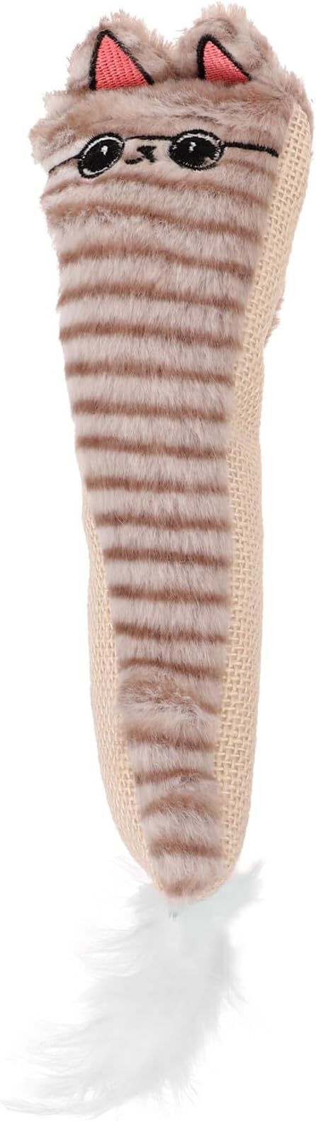 Outanaya Catnip Stuffed for Cats with Crinkle Sisal Paper Plush Interactive Chew and Dental for Indoor Cats Gray