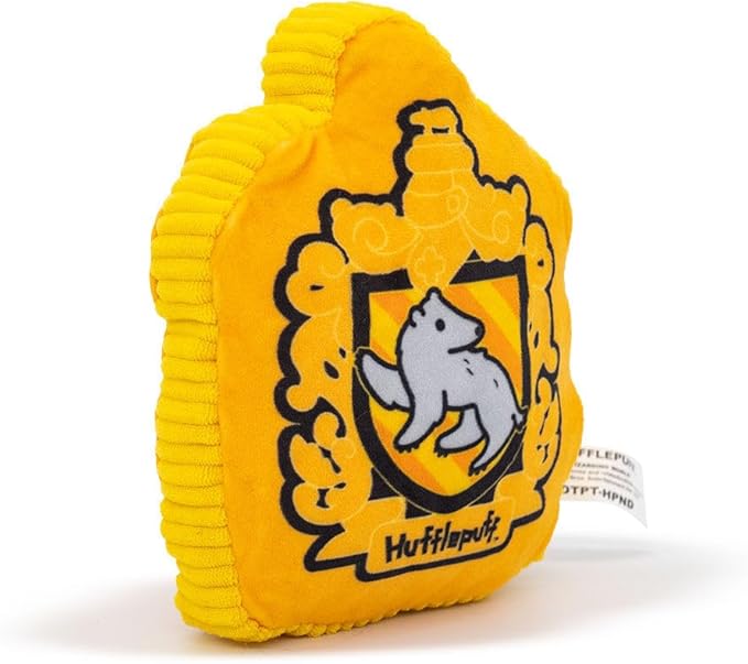 Buckle-Down The Wizarding World of Harry Potter Dog Toy, Hufflepuff Badger Crest Pet Toy, Plush