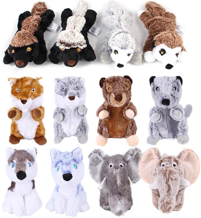 Pet Toys, Dog Squeaky Toys Interactive Toys for Chewers Durable Plush Dog Toys for Small Medium Large Dogs (Brown Groundhog)
