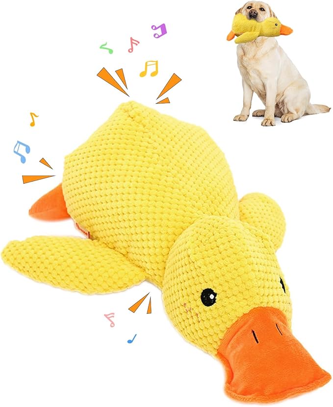 Calming Duck Dog Toy for The Mellow Pets,2025 Upgrade Squeak Dogs Toys Yellow Best Friends, Stuffed Duck Dog Toys for Small Cats Indoor Puppy Essentials (Yellow)
