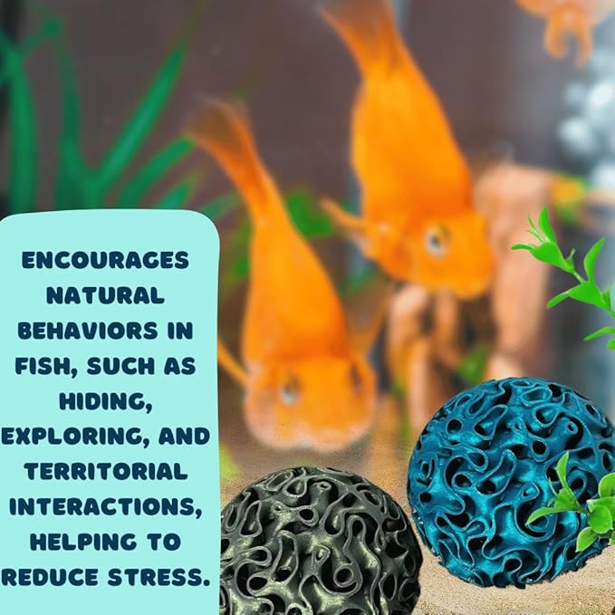 Chatelet REEFSHAPE Aquarium Coral Reef Dome - Aquarium Reef Replica for Fish Shelter & Egg Laying - Aquarium Safe Dome Structure for Fish Shrimp & Aquatic Pets (Neptune Blue)