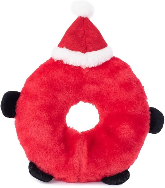 ZippyPaws - Holiday Donutz Buddies Squeaky Dog Toys - Santa