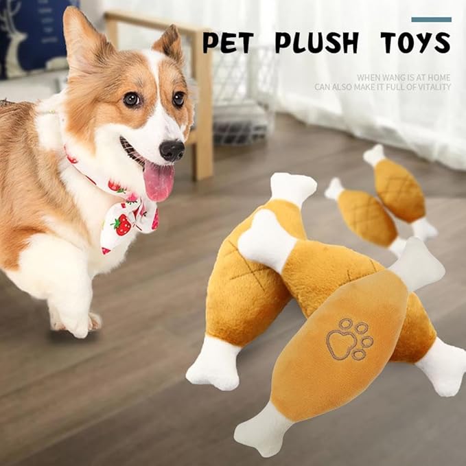1Pc Brown Chicken Leg Plush Toy,Creative Pet Chew Toys,Interactive Sound Toys,pet Squeaker Toy,Chicken Legs Bone Pet Funny for Dogs and Cats,Squeak Toys,Perfect for Pet’s Teeth Supplies