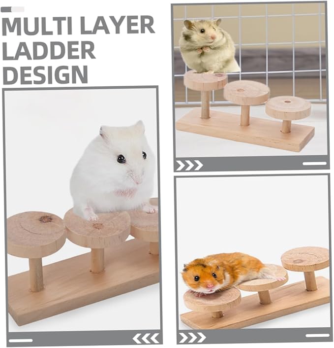 YARNOW Wooden Parrot Ladder Toy Bird Cage Accessory for Parakeets Macaws Parrots