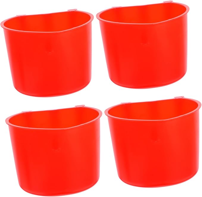 KESYOO 4pcs Hanging Plastic Chicken Feeding Bowls Convenient Water Cups for Bird Cages Small Animals Easy to Pet Hydration