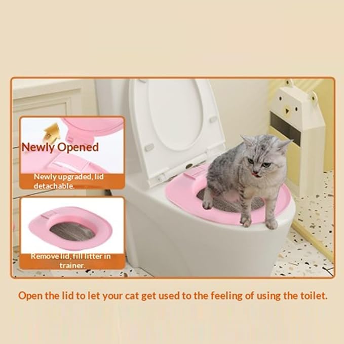 Cat Toilet Training Kit, Removable Urinal System | Toilet Litter Box Trainer for Indoor Use, Home, Apartment, Bathroom, Basement, and Pet Shop Environments