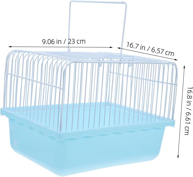 Garneck Portable Lightweight Bird Cage for Lovebirds and Small Animals Easy to Clean Travel Carrier Transparent Window for Parakeets and Cockatiels