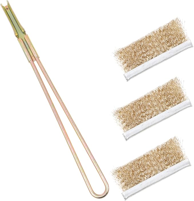 Garneck 1set Bird Cage Cleaner Brush Handle Steel Bristles for Thorough Cleaning of Nests Feeders and Accessories for Parrots and Animals