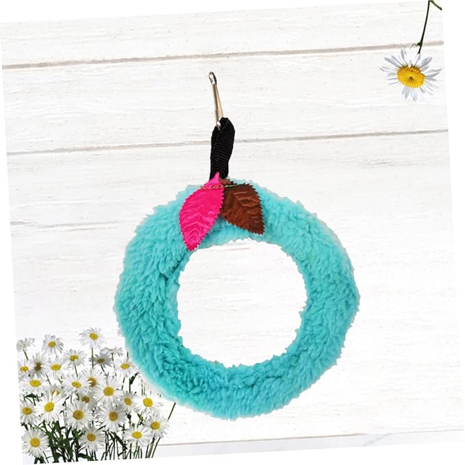 BESPORTBLE Small PET Plush Ring Leaves Parrot Swing Toy Bird Cage Decor for Parakeets and Small Birds Sturdy Hanging Circular Toy Colorful Leaves
