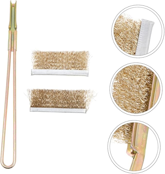 Kisangel 1set Bird Cage Brush Handle Steel Bristles for Cleaning Trays Rungs Accessories Ergonomic Grip Heavy-Duty for Parrots and Animal Cages