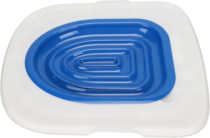 Cat Toilet Training Kit, Cat Toilet Training System Universal Reusable Potty Kit Trainer Potty Toilet for Pet Cleaning (White Tray 1 Blue Inner Support)