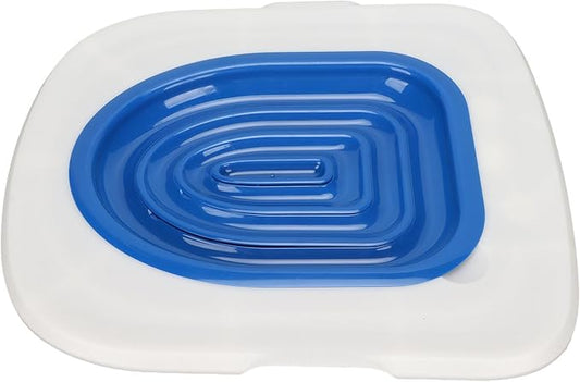 Cat Toilet Training Kit, Cat Toilet Training System Universal Reusable Potty Kit Trainer Potty Toilet for Pet Cleaning (White Tray 1 Blue Inner Support)