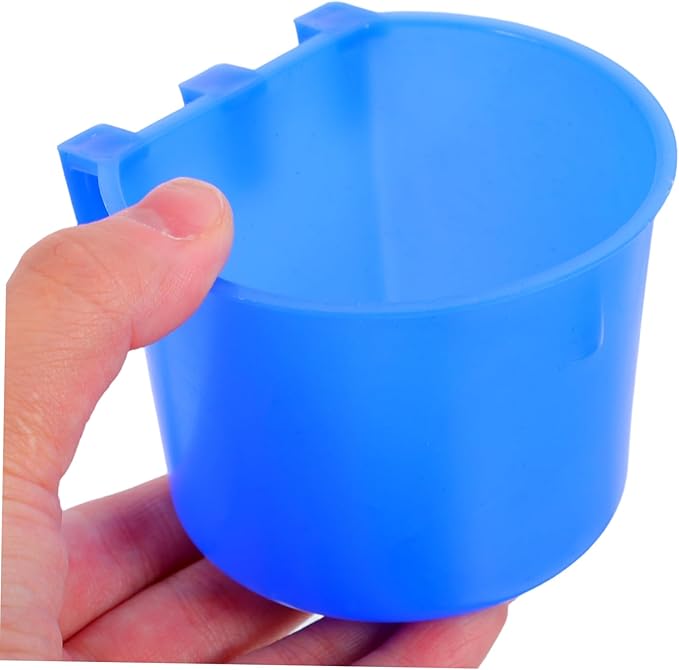 Toyvian 4pcs Hanging Bird and Rabbit Feeding Bowls Thickened Plastic Food and Water Cups for Small Pets 8.3x8.3x6CM Suitable for Pigeons Chickens and Small Animals