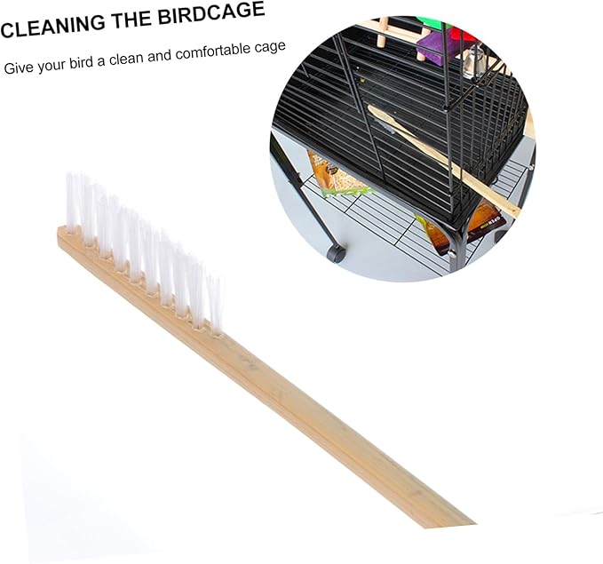 GALPADA 2pcs Bird Cage Cleaning Tool Set Handle Brush Scraper for Parrots Pets Efficient Cleaning for Birdcages Suitable for Hamsters Guinea Pigs and More Random