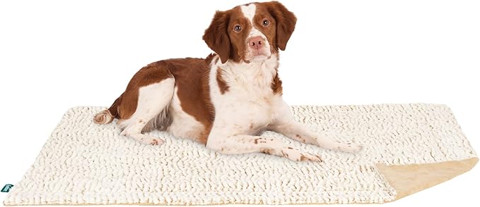 FurHaven Waterproof Dog Blanket – Birch Faux Fur & Suede Calming Throw for Pets, Washable – Taupe, Medium