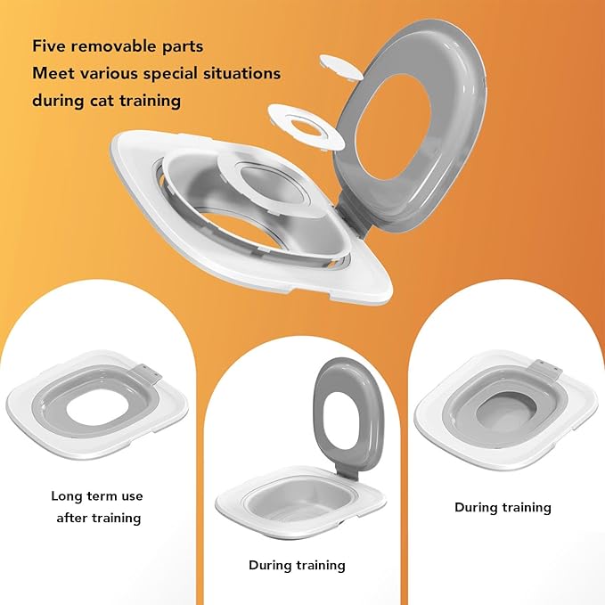 Cat Toilet Training Kit, Reusable Puppy Litter Mat Kitty Urinal Seat, Suitable, Dependable ABS Material, Quick Adaptation Trainer with Easy Cleaning and Disassembly